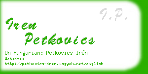 iren petkovics business card